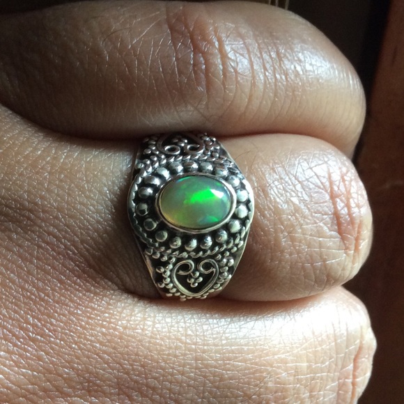 Handmade Jewelry - Genuine Gemstone Fire Opal 925 Sterling Silver